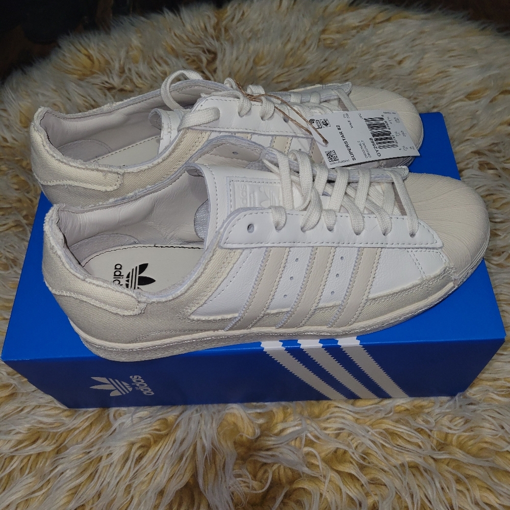 Adidas Mens Superstar 82 Beige Shoes Size 8